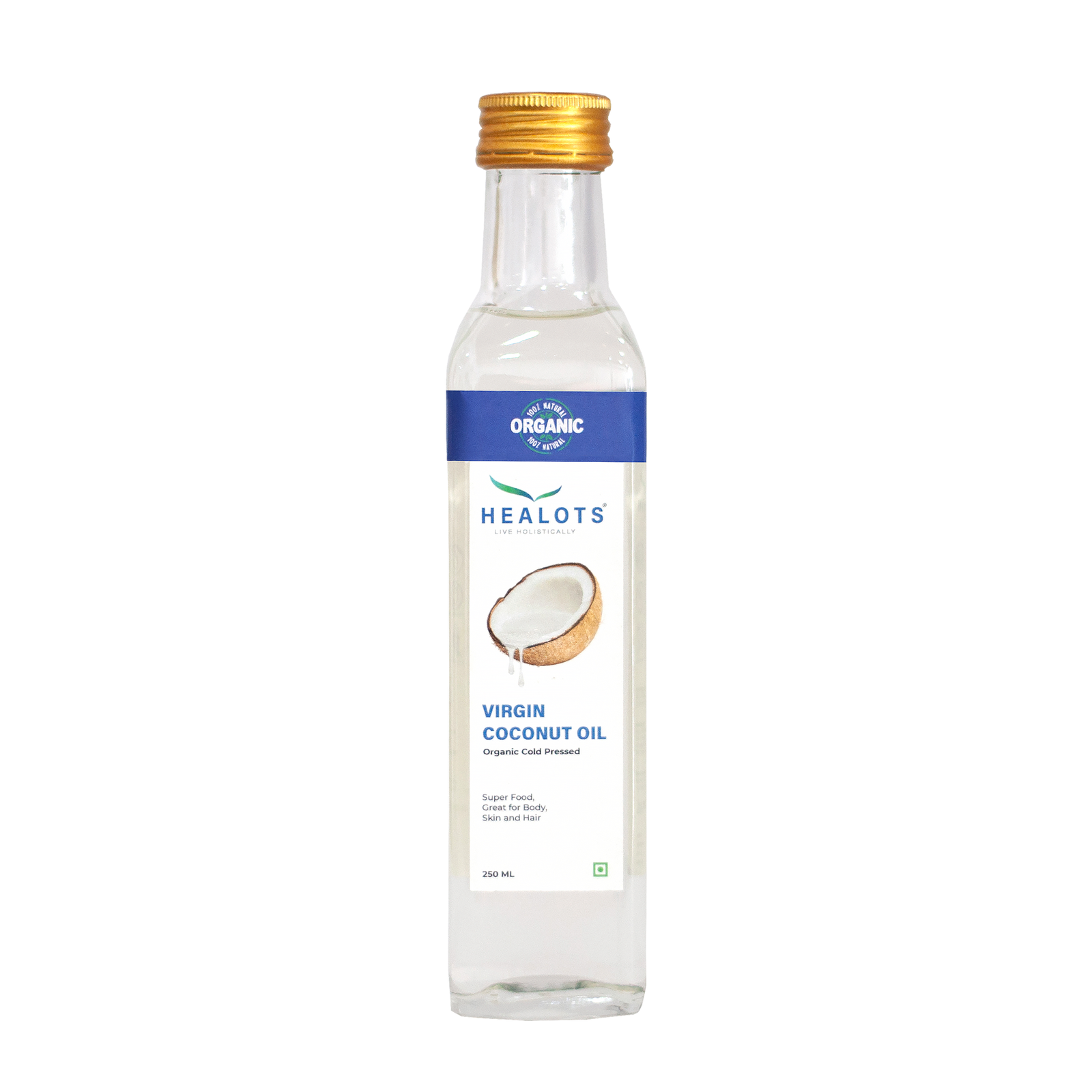 Meheraan virgin cold-pressed coconut oil in a clear bottle
